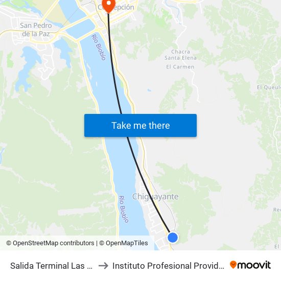 Salida Terminal Las Galaxias to Instituto Profesional Providencia (Ipp) map