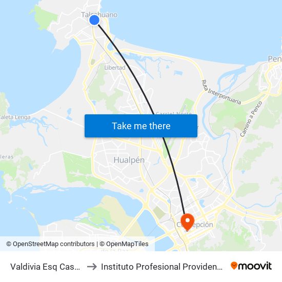 Valdivia Esq Castellon to Instituto Profesional Providencia (Ipp) map
