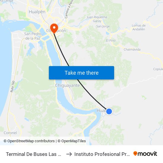 Terminal De Buses Las Galaxias  Oriente to Instituto Profesional Providencia (Ipp) map