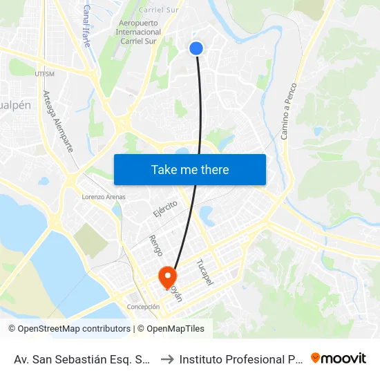 Av. San Sebastián Esq. San Pedro Nolasco to Instituto Profesional Providencia (Ipp) map