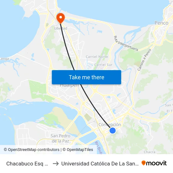 Chacabuco Esq Anibal Pinto to Universidad Católica De La Santísima Concepción map