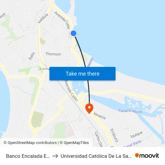 Banco Encalada Esq Angamos to Universidad Católica De La Santísima Concepción map
