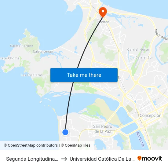 Segunda Longitudinal Esq Miguel Brayer to Universidad Católica De La Santísima Concepción map