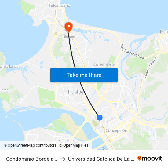 Condominio Bordelaguna  21 De Mayo to Universidad Católica De La Santísima Concepción map