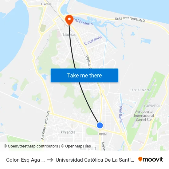 Colon Esq Aga  Poniente to Universidad Católica De La Santísima Concepción map