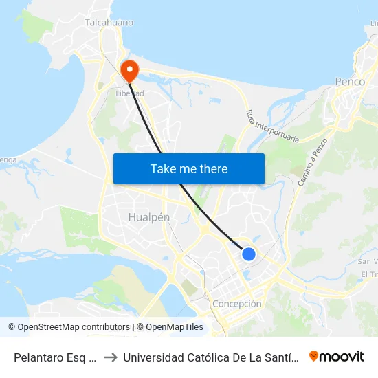 Pelantaro Esq Montriou to Universidad Católica De La Santísima Concepción map
