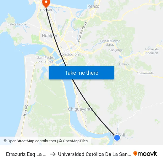 Errazuriz Esq La Concepcion to Universidad Católica De La Santísima Concepción map