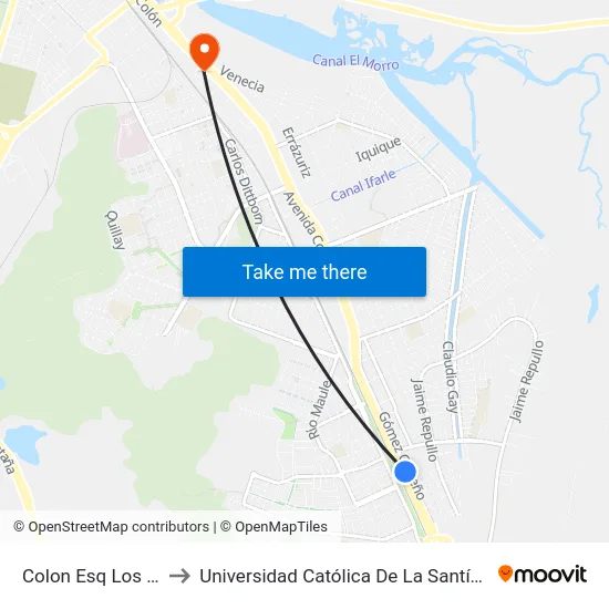 Colon Esq Los Geranios to Universidad Católica De La Santísima Concepción map
