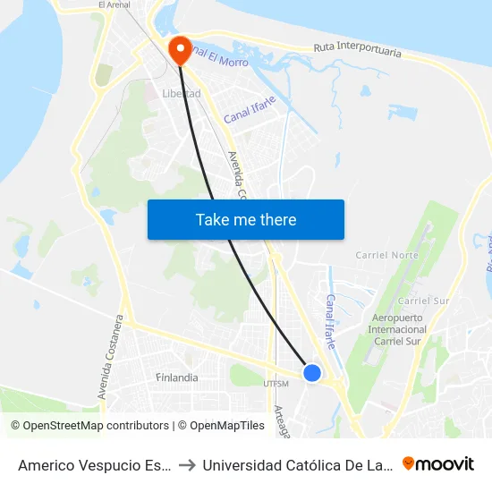 Americo Vespucio Esq Alonso De Ojeda to Universidad Católica De La Santísima Concepción map