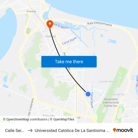 Calle Seis  Sur to Universidad Católica De La Santísima Concepción map