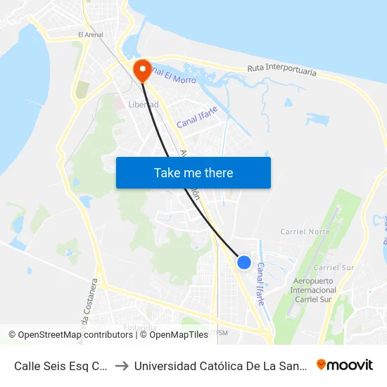 Calle Seis Esq Calle Cuatro to Universidad Católica De La Santísima Concepción map