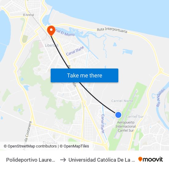 Polideportivo Laureate Unab Esq Udla to Universidad Católica De La Santísima Concepción map