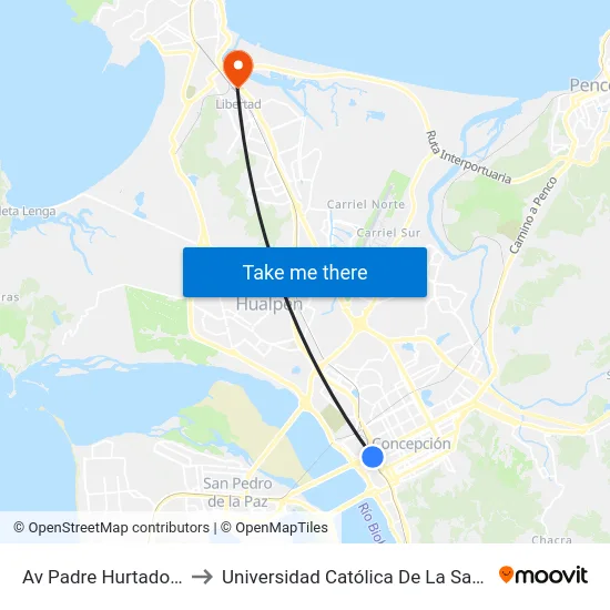 Av Padre Hurtado Esq Carrera to Universidad Católica De La Santísima Concepción map