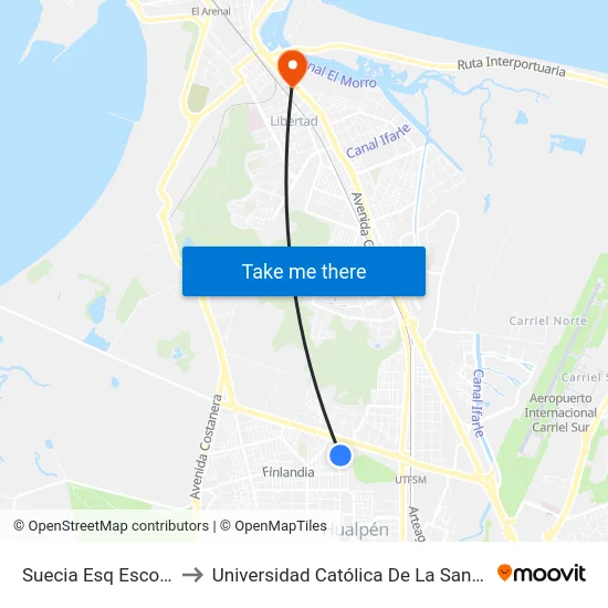 Suecia Esq Escocia  Oriente to Universidad Católica De La Santísima Concepción map