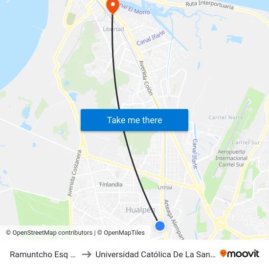 Ramuntcho Esq Catorce Nte to Universidad Católica De La Santísima Concepción map