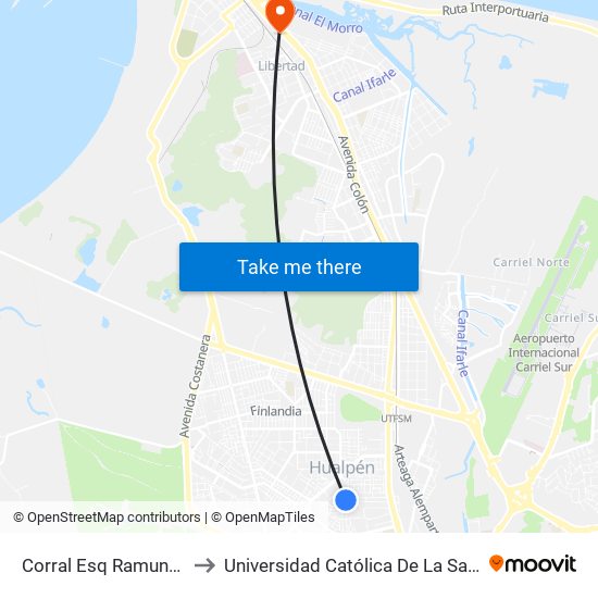 Corral Esq Ramuntcho  Poniente to Universidad Católica De La Santísima Concepción map