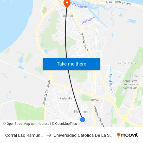 Corral Esq Ramuntcho  Poniente to Universidad Católica De La Santísima Concepción map