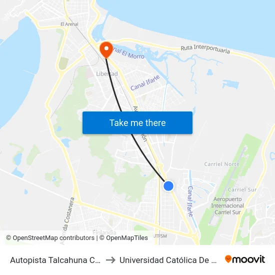 Autopista Talcahuna Concep Esq Rio Petorca to Universidad Católica De La Santísima Concepción map