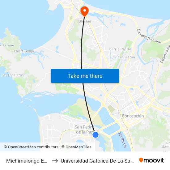 Michimalongo Esq Galvarino to Universidad Católica De La Santísima Concepción map
