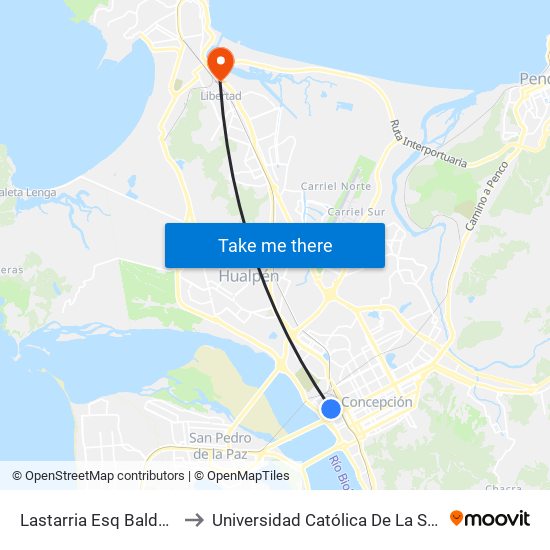 Lastarria Esq Baldomero Sanchez to Universidad Católica De La Santísima Concepción map