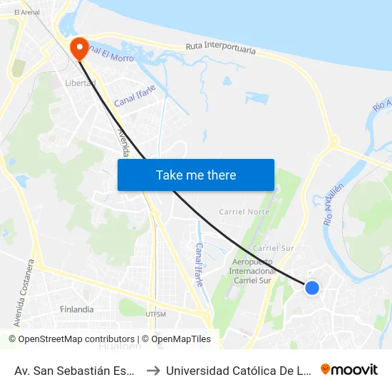 Av. San Sebastián Esq. San Pedro Nolasco to Universidad Católica De La Santísima Concepción map