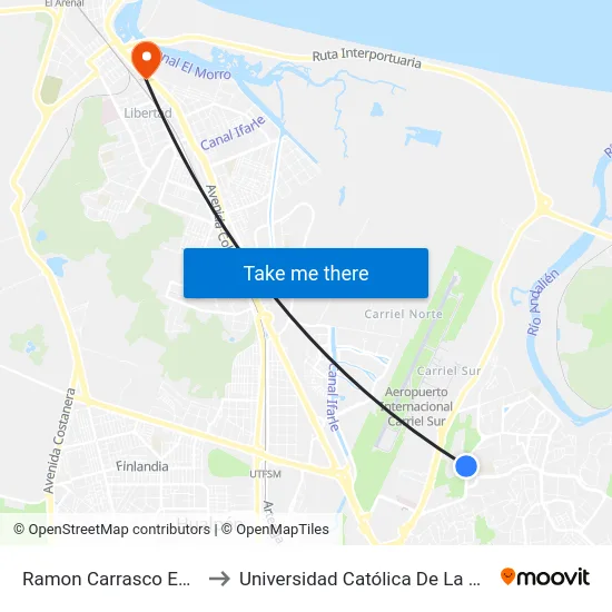 Ramon Carrasco Esq Urba Antilhue to Universidad Católica De La Santísima Concepción map