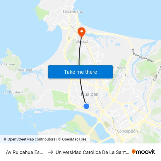 Av Rulcahue Esq Calle Dos to Universidad Católica De La Santísima Concepción map