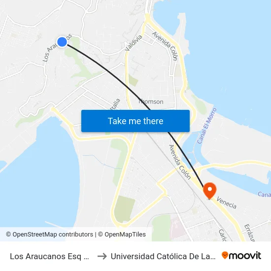 Los Araucanos Esq Violeta Parra  Norte to Universidad Católica De La Santísima Concepción map