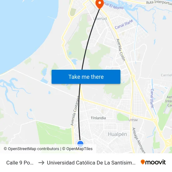 Calle 9  Poniente to Universidad Católica De La Santísima Concepción map