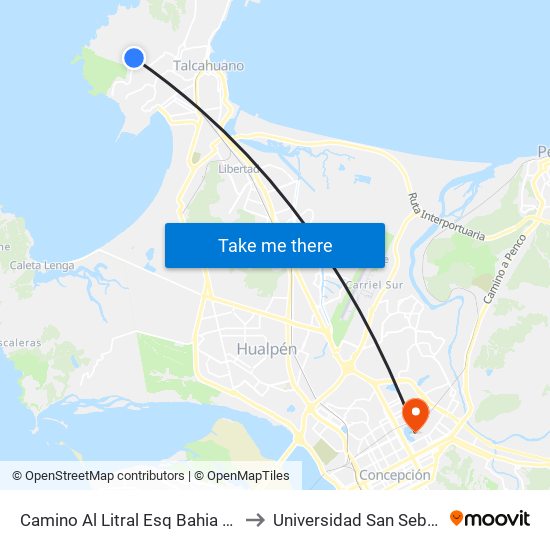 Camino Al Litral Esq Bahia Inglesa to Universidad San Sebastián map