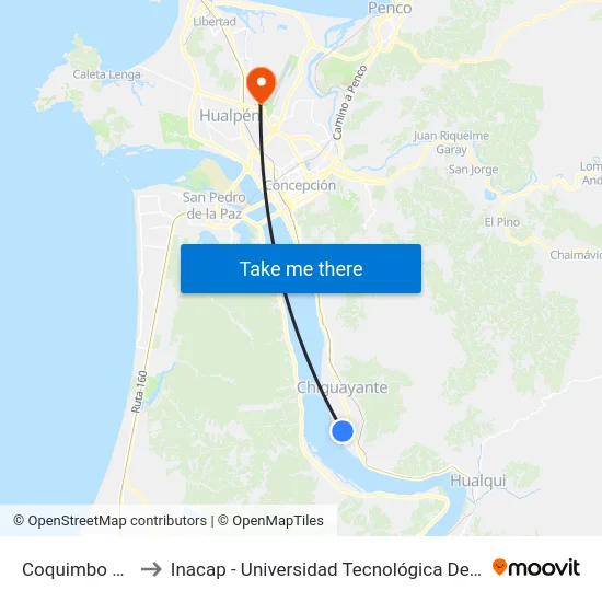 Coquimbo  488 to Inacap - Universidad Tecnológica De Chile map
