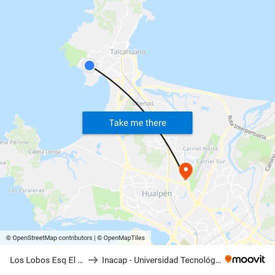 Los Lobos Esq El Caiquen to Inacap - Universidad Tecnológica De Chile map