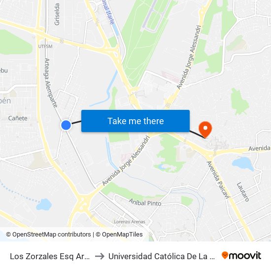 Los Zorzales Esq Arteaga Alemparte to Universidad Católica De La Santísima Concepción map