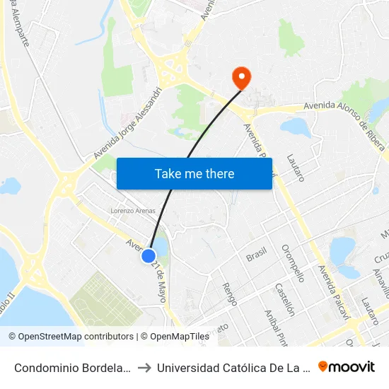 Condominio Bordelaguna  21 De Mayo to Universidad Católica De La Santísima Concepción map