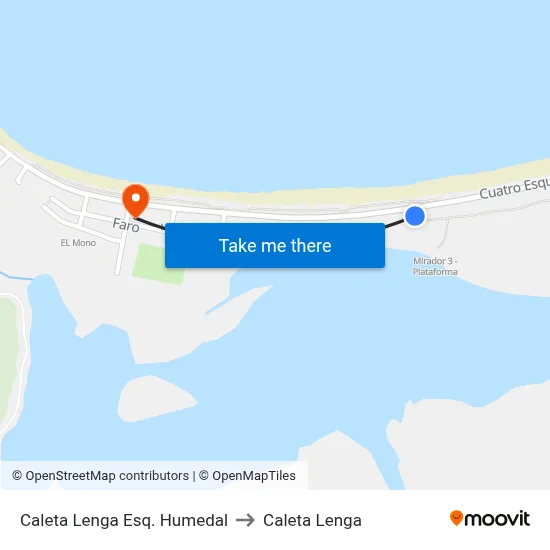 Caleta Lenga Esq. Humedal to Caleta Lenga map