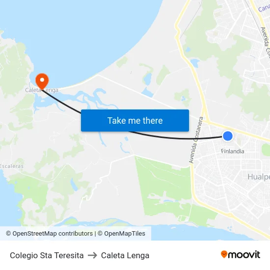 Colegio Sta Teresita to Caleta Lenga map
