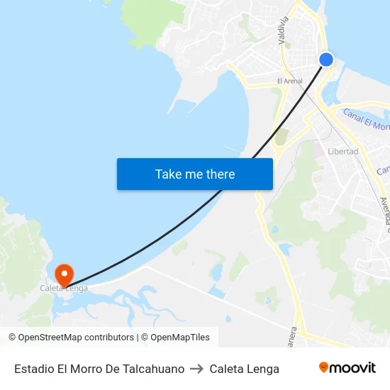 Estadio El Morro De Talcahuano to Caleta Lenga map
