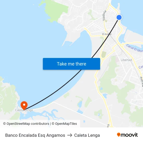Banco Encalada Esq Angamos to Caleta Lenga map