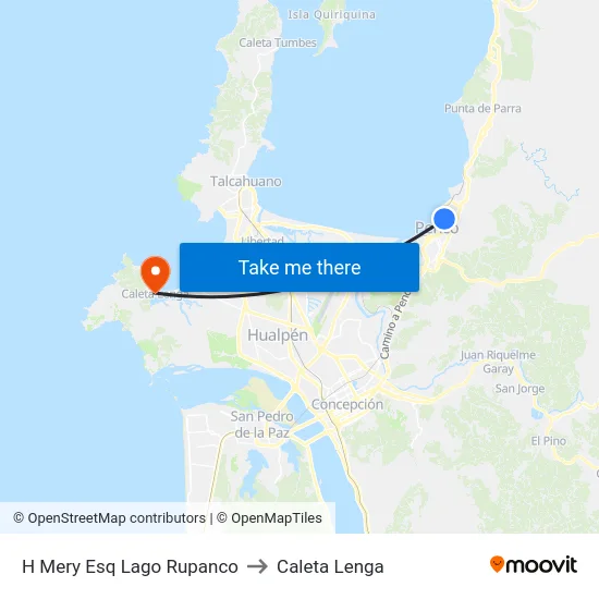 H Mery Esq Lago Rupanco to Caleta Lenga map