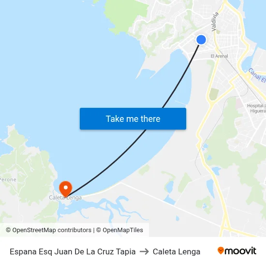 Espana Esq Juan De La Cruz Tapia to Caleta Lenga map