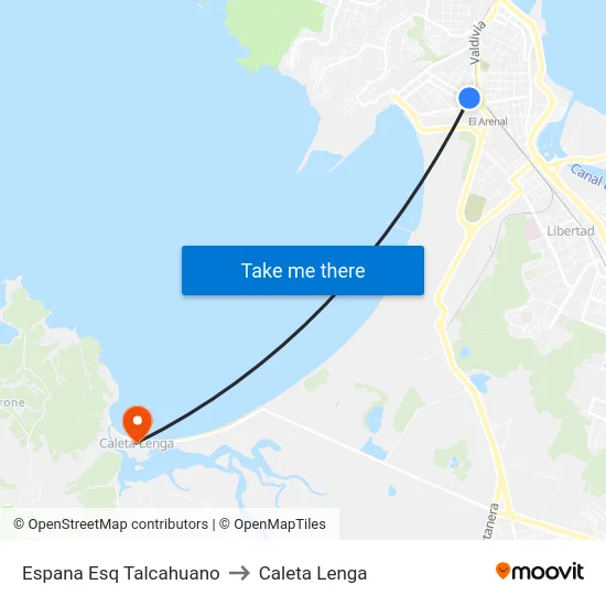 Espana Esq Talcahuano to Caleta Lenga map