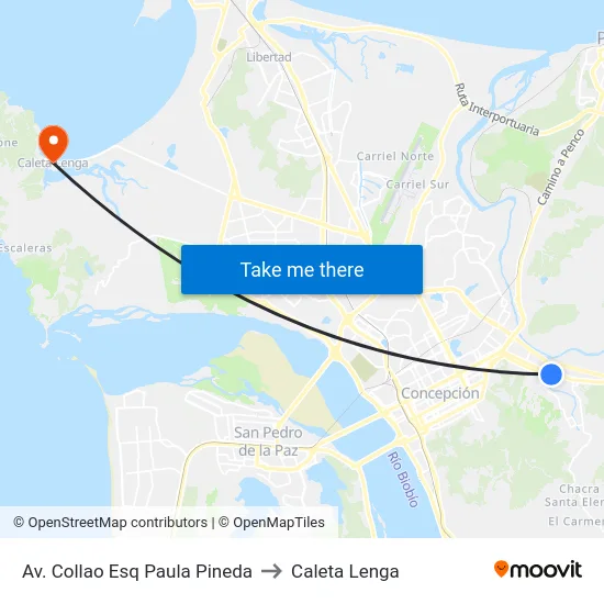 Av. Collao Esq Paula Pineda to Caleta Lenga map