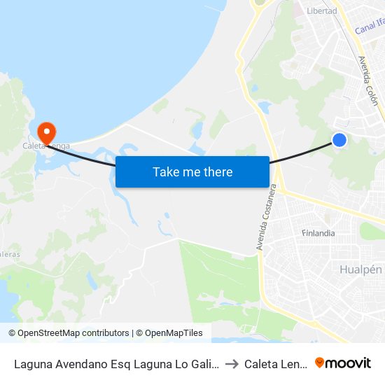 Laguna Avendano Esq Laguna Lo Galindo to Caleta Lenga map