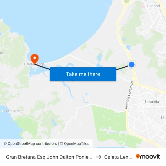 Gran Bretana Esq John Dalton  Poniente to Caleta Lenga map