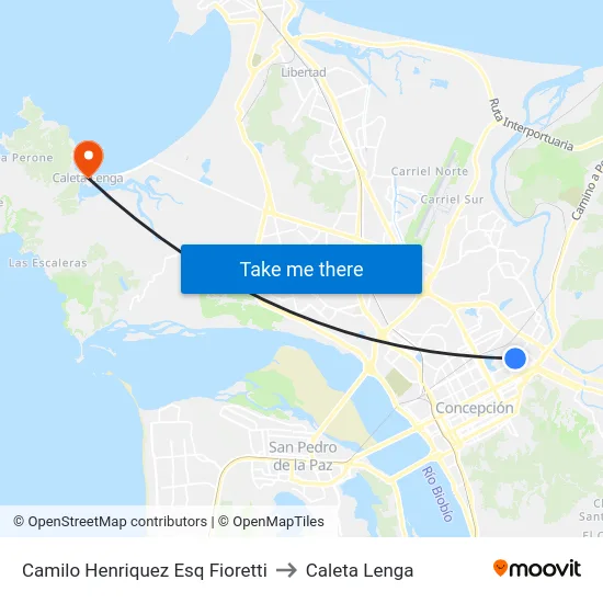 Camilo Henriquez Esq Fioretti to Caleta Lenga map