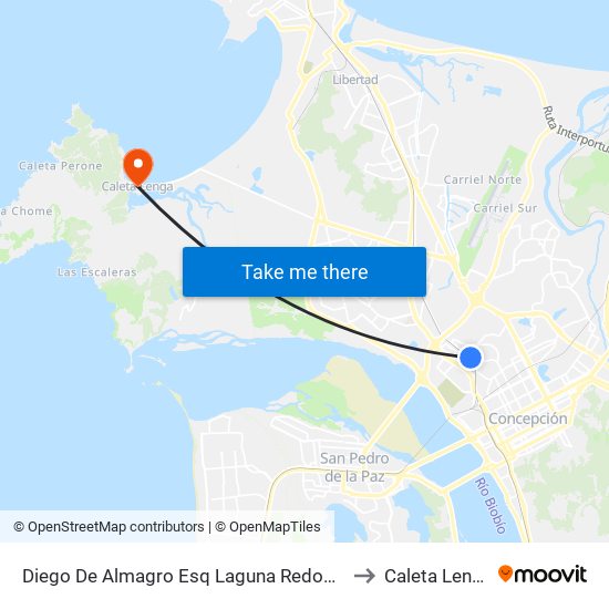 Diego De Almagro Esq Laguna Redonda to Caleta Lenga map