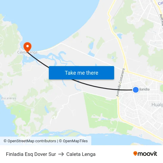 Finladia Esq Dover  Sur to Caleta Lenga map