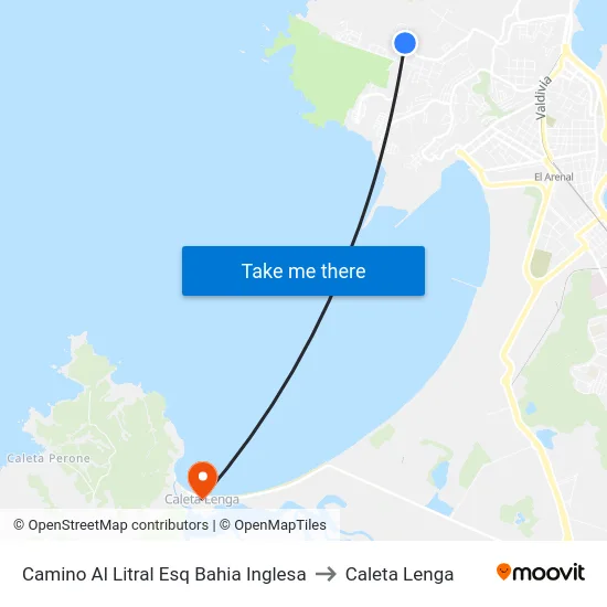 Camino Al Litral Esq Bahia Inglesa to Caleta Lenga map