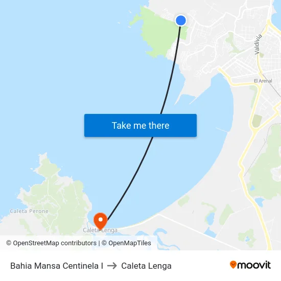 Bahia Mansa Centinela I to Caleta Lenga map
