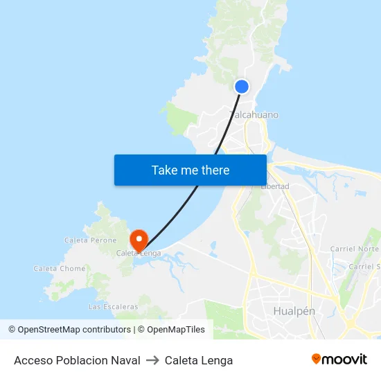 Acceso Poblacion Naval to Caleta Lenga map
